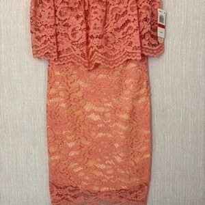 Gianni Bini Coral Lace Dress NWT